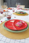 CABANAZ - bord, keramiek, FONDUE PLATE, rood