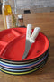 CABANAZ - bord, keramiek, FONDUE PLATE, rood