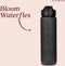 Cabau Bloom Waterfles / Drinkfles | 1 liter | Black | Handige drinktuit & unieke maataanduiding | BPA- & Lekvrij | Drinkfles met rietje volwassenen | Drinkfles volwassenen | Drinkfles 1 liter | Verschillende drinkflessen | Cadeau voor haar