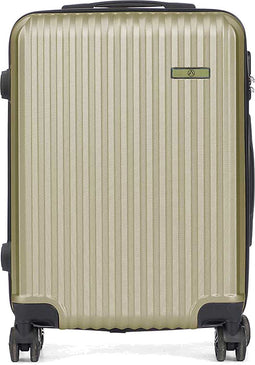 Cabine handbagage reis trolley koffer Alcatraz - zwenkwielen - 57 x 38 x 23 cm - 48 liter - groen - cijferslot - dubbel hengsel