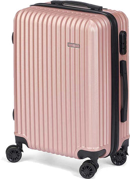 Cabine handbagage reis trolley koffer Alcatraz - zwenkwielen - 57 x 38 x 23 cm - 48 liter - roze - cijferslot - dubbel hengsel