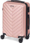 Cabine handbagage reis trolley koffer Pyramid - zwenkwielen - 57 x 38 x 23 cm - 48 liter - roze - cijferslot - dubbel hengsel