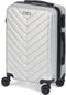 Cabine handbagage reis trolley koffer Pyramid - zwenkwielen - 57 x 38 x 23 cm - 48 liter - zilvergrijs - cijferslot - dubbel hengsel