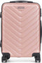 Cabine handbagage reis trolley koffer Pyramid - zwenkwielen - 57 x 38 x 23 cm - 48 liter - roze - cijferslot - dubbel hengsel