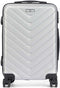 Cabine handbagage reis trolley koffer Pyramid - zwenkwielen - 57 x 38 x 23 cm - 48 liter - zilvergrijs - cijferslot - dubbel hengsel