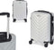 Cabine handbagage reis trolley koffer Pyramid - zwenkwielen - 57 x 38 x 23 cm - 48 liter - zilvergrijs - cijferslot - dubbel hengsel