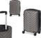 Cabine handbagage reis trolley koffer Pyramid - zwenkwielen - 57 x 38 x 23 cm - 48 liter - antraciet - cijferslot - dubbel hengsel