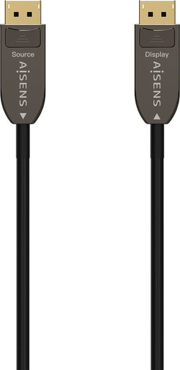Cable DISPLAYPORT AOC V1.4 8K@60Hz 4K@120Hz 4:4:4 32.4Gbps - DP/M-DP/M - BLACK - 20M - 20 m - DisplayPort - DisplayPort - Male - Male - 7680 x 4320 pixels