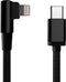 Cable Expert Haakse 8-pins laad- & datakabel, 0.2 m, zwart voor gimbals, lightning naar usb-c