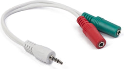 CablExpert CCA-417W - Adapterkabel, 4-pins 3,5 mm - 3,5 mm stereo + microfoon