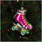 Cactula glazen kerst ornament vintae roller skate rolschaats Roze 9 x 10 cm