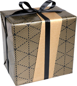 Cadeaupapier | 30cm | 100m | 80gr/m² | Geo | zwart/goud