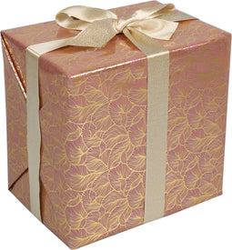 Cadeaupapier | 30cm | 200m | Leafs | roze/goud