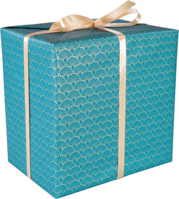 Cadeaupapier | 50cm | 100m | 80gr/m² | Waaier | goud/groen