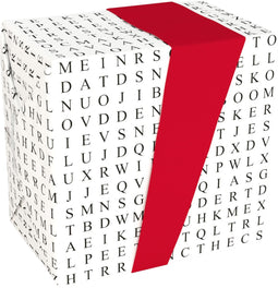 Cadeaupapier | 50cm | 100m | 80gr/m² | Woordpuzzel | zwart/rood