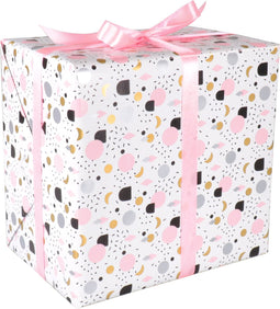 Cadeaupapier | 50cm | 200m | 80gr/m² | Fun figures | wit/zwart/roze