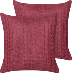 CADETIA - Sierkussen set van 2 - Bordeauxrood - 45 x 45 cm - Katoen