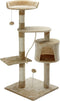 Cadoca Kattenboom beige met 3 kijkplekken, 1 grot, 2 speelballen en één touw