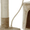 Cadoca Kattenboom beige met 3 kijkplekken, 1 grot, 2 speelballen en één touw
