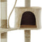 Cadoca Kattenboom beige met 3 kijkplekken, 1 grot, 2 speelballen en één touw
