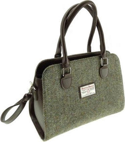 Handtas Findhorn Visgraat Groen - Stevig - Draagband - Harris Tweed - Glen Appin of Scotland