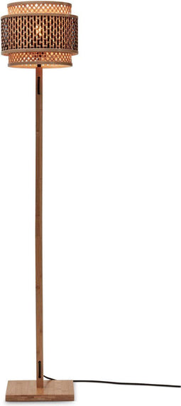 GOOD&MOJO Vloerlamp Bhutan - Bamboe/Zwart - Ø25x130cm - - Staande lampen voor Woonkamer - Slaapkamer