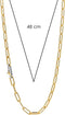 TI SENTO Dames Ketting - 925 zilver - Zilver geel verguld - Maat 48 - 3947SY