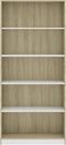 vidaXL - Boekenkast - met - 5 - schappen - 80x24x175cm - bewerkt - hout - wit - en - eiken