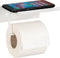WENKO Desulo - Toiletrolhouder met planchet - Muurbevestiging zonder boren - Wit