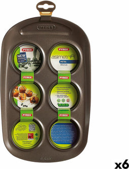 Cakevorm Pyrex Asimetria Zwart 29 x 18 x 5 cm (6 Stuks)