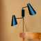 Cale black wall lamp, 2 arms