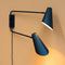 Cale black wall lamp, 2 arms