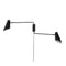 Cale black wall lamp, 2 arms