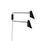 Cale black wall lamp, 2 arms