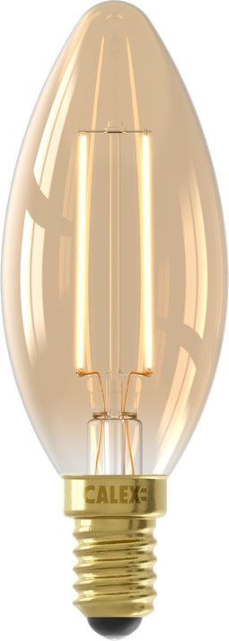 Calex Filament LED Lamp - E14 - B35 Lichtbron Goud - 3.5W - Dimbaar