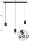 Calex Retro Plafondlamp - 3x E27 - Hanglamp Industrieel - 10 x 70 cm Pendellamp - Zwart