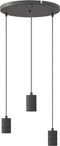 Calex Retro Plafondlamp - 3x E27 - Hanglamp Industrieel - Ø40cm Pendellamp Rond - Zwart