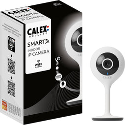 Calex Slimme Bewakingscamera voor Binnen - Wifi IP Camera - Beveiligingscamera met Nachtzicht en 2-Weg Audio - Indoor - 1080p (Full HD) - Wit