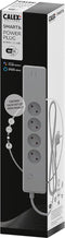 Calex Slimme Stekkerdoos - Smart Wifi Contactdoos - 4-voudig met 2x USB-A (België /FR - penaarde) - Elke stekker apart bestuurbaar via Wifi - 1.8 meter - Grijs