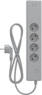 Calex Slimme Stekkerdoos - Smart Wifi Contactdoos - 4-voudig met 2x USB-A (België /FR - penaarde) - Elke stekker apart bestuurbaar via Wifi - 1.8 meter - Grijs