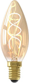 Calex Spiraal Filament LED Lamp - E14 - B35 Kaars Lichtbron Goud - 2.5W - Dimbaar