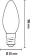 Calex Spiraal Filament LED Lamp - E14 - B35 Kaars Lichtbron Goud - 2.5W - Dimbaar
