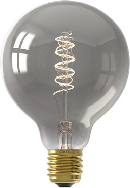 Calex Spiraal Filament LED Lamp - E27 - G95 Lichtbron Titanium - 4W - Dimbaar