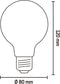 Calex Spiraal Filament LED Lamp - E27 - G95 Lichtbron Titanium - 4W - Dimbaar