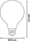 Calex Spiraal Filament LED Lamp - G95 Vintage Lichtbron - E27 - Goud - Warm Wit Licht - Dimbaar