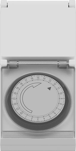 CALEX - Tijdschakelaar - Wandcontactdoos - Analoge Schakelklok - Spatwaterdicht IP44 - Wit
