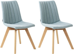 CALGARY II - Eetkamerstoel set van 2 - Lichtblauw - Polyester