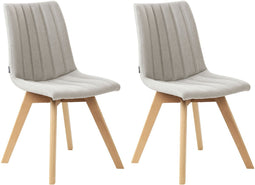 CALGARY II - Eetkamerstoel set van 2 - Lichtgrijs - Polyester