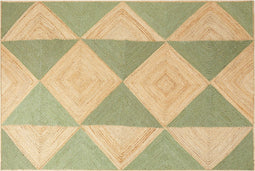 CALIS - Laagpolig vloerkleed - Beige/Groen - 200 x 300 cm - Jute