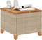 vidaXL Tuintafel 45x45x37 cm poly rattan en acaciahout beige